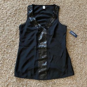 Black Sequin Tank Top